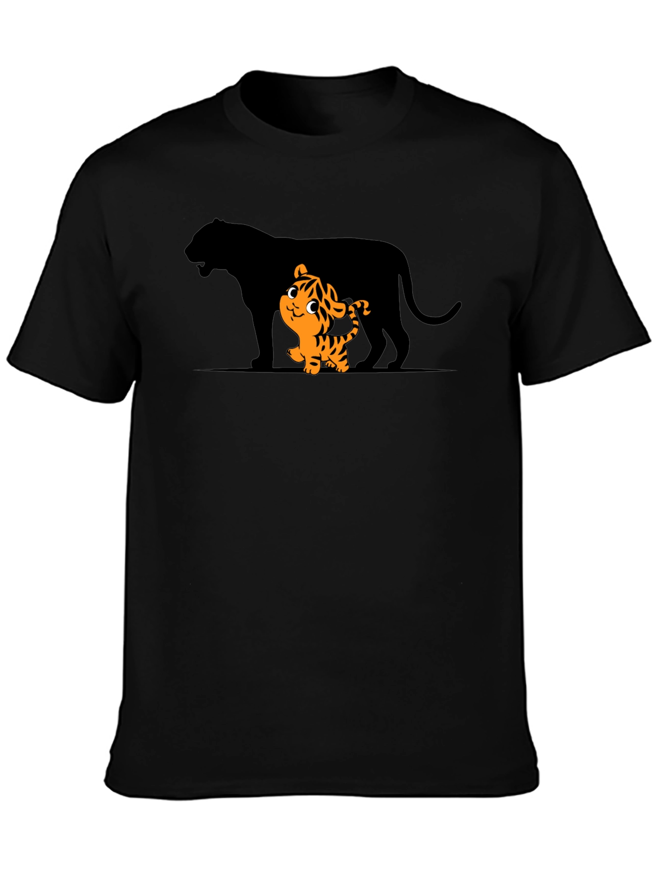 Tiger Cub & Shadow Graphic T-Shirt - Black