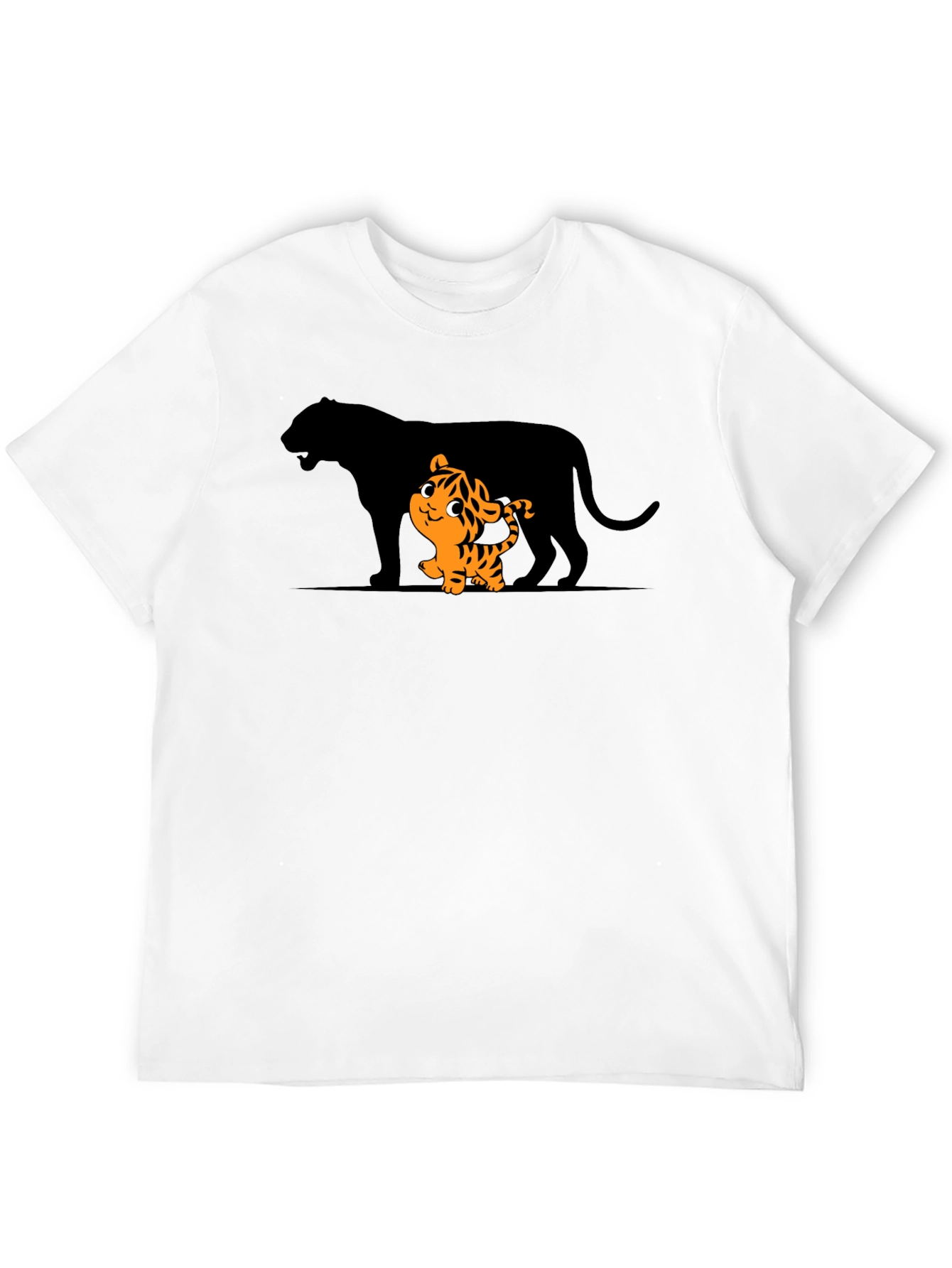 Tiger Cub & Shadow Graphic T-Shirt - Black