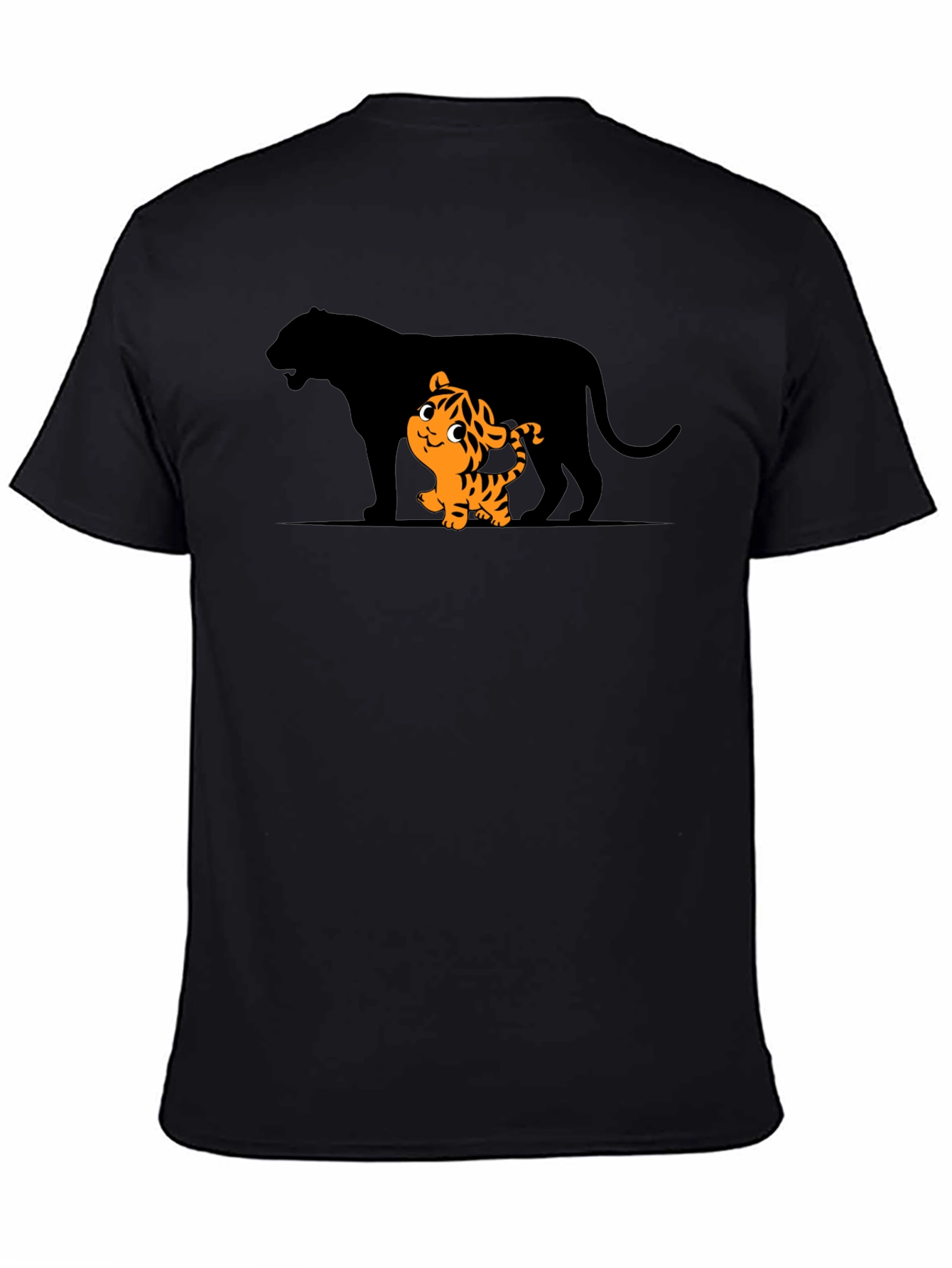 Tiger Cub & Shadow Graphic T-Shirt - Black