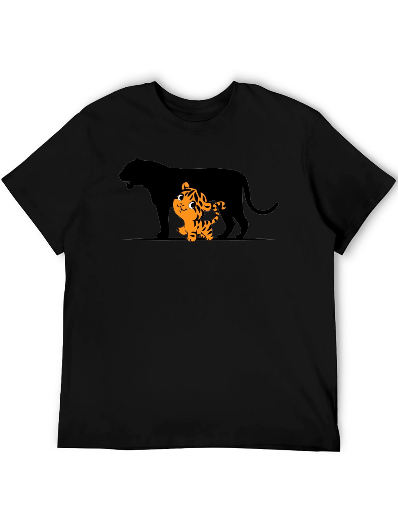 Tiger Cub & Shadow Graphic T-Shirt - Black