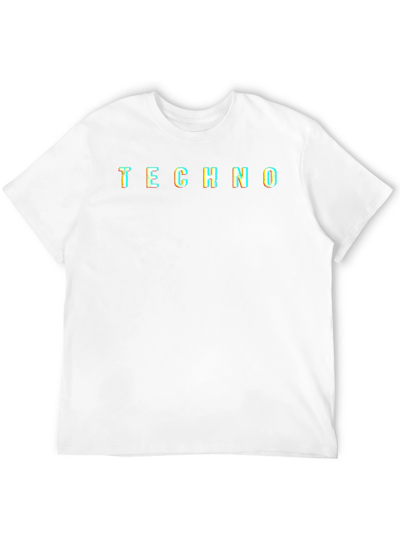 Techno Graphic Tee - Glitch Style Black T-Shirt
