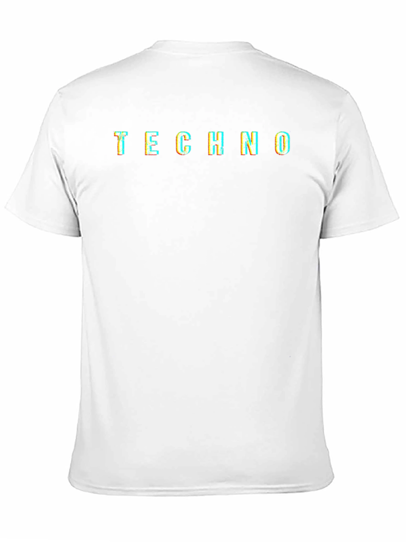 Techno Graphic Tee - Glitch Style Black T-Shirt
