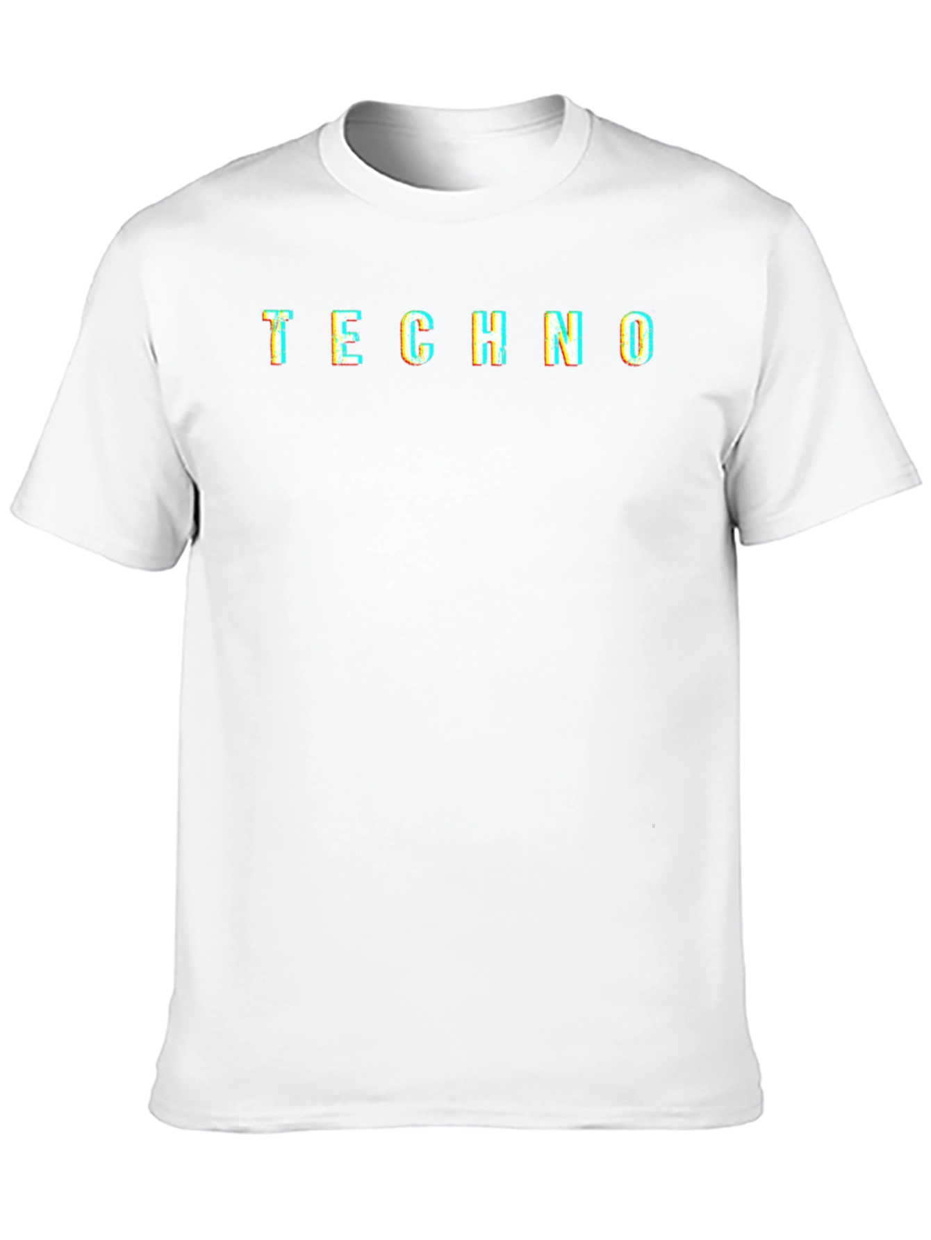 Techno Graphic Tee - Glitch Style Black T-Shirt