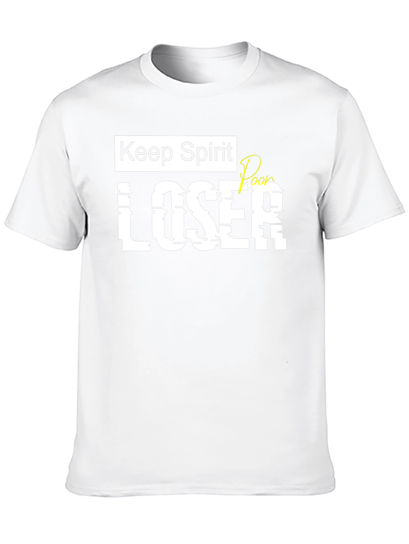 Keep Spirit Poor Loser Mens Black Graphic T-Shirt