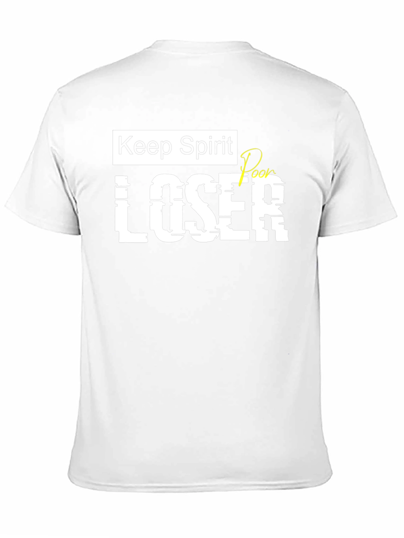 Keep Spirit Poor Loser Mens Black Graphic T-Shirt
