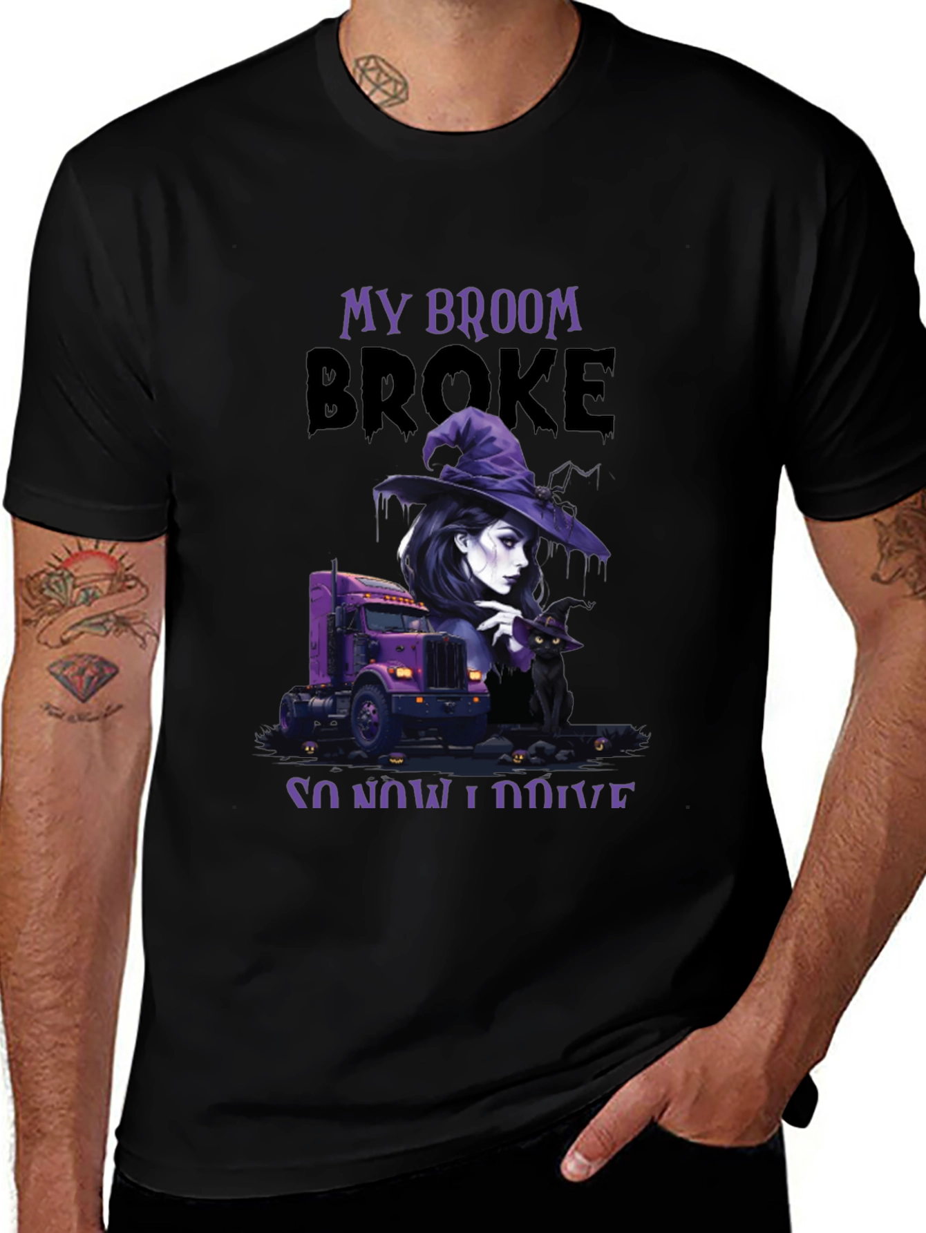 My Broom Broke Trucker T-Shirt