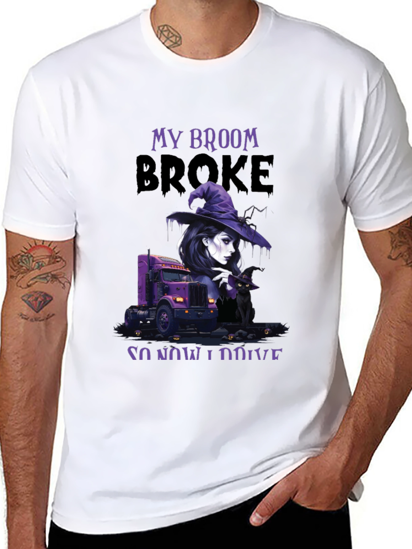 My Broom Broke Trucker T-Shirt