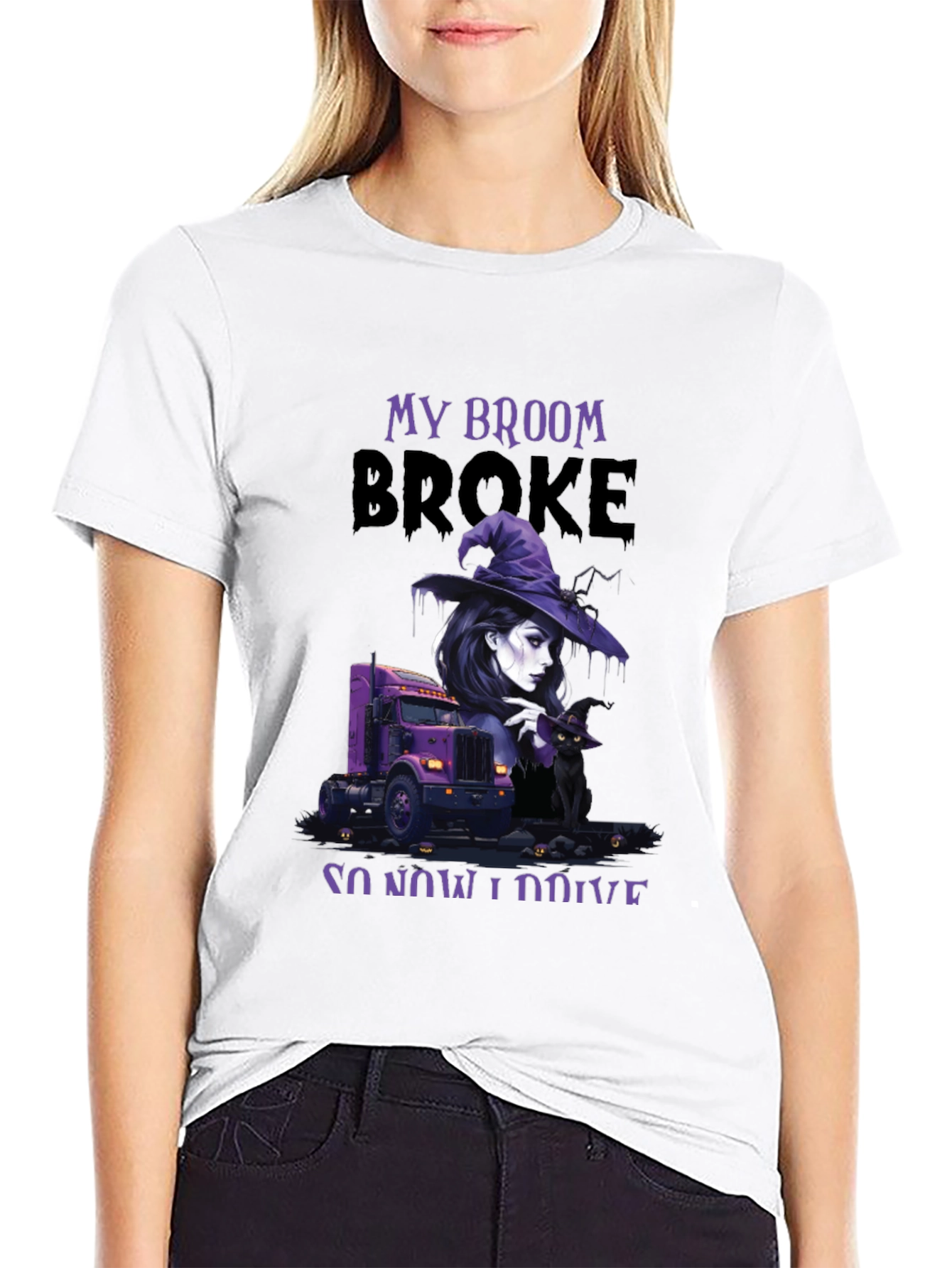 My Broom Broke Trucker T-Shirt
