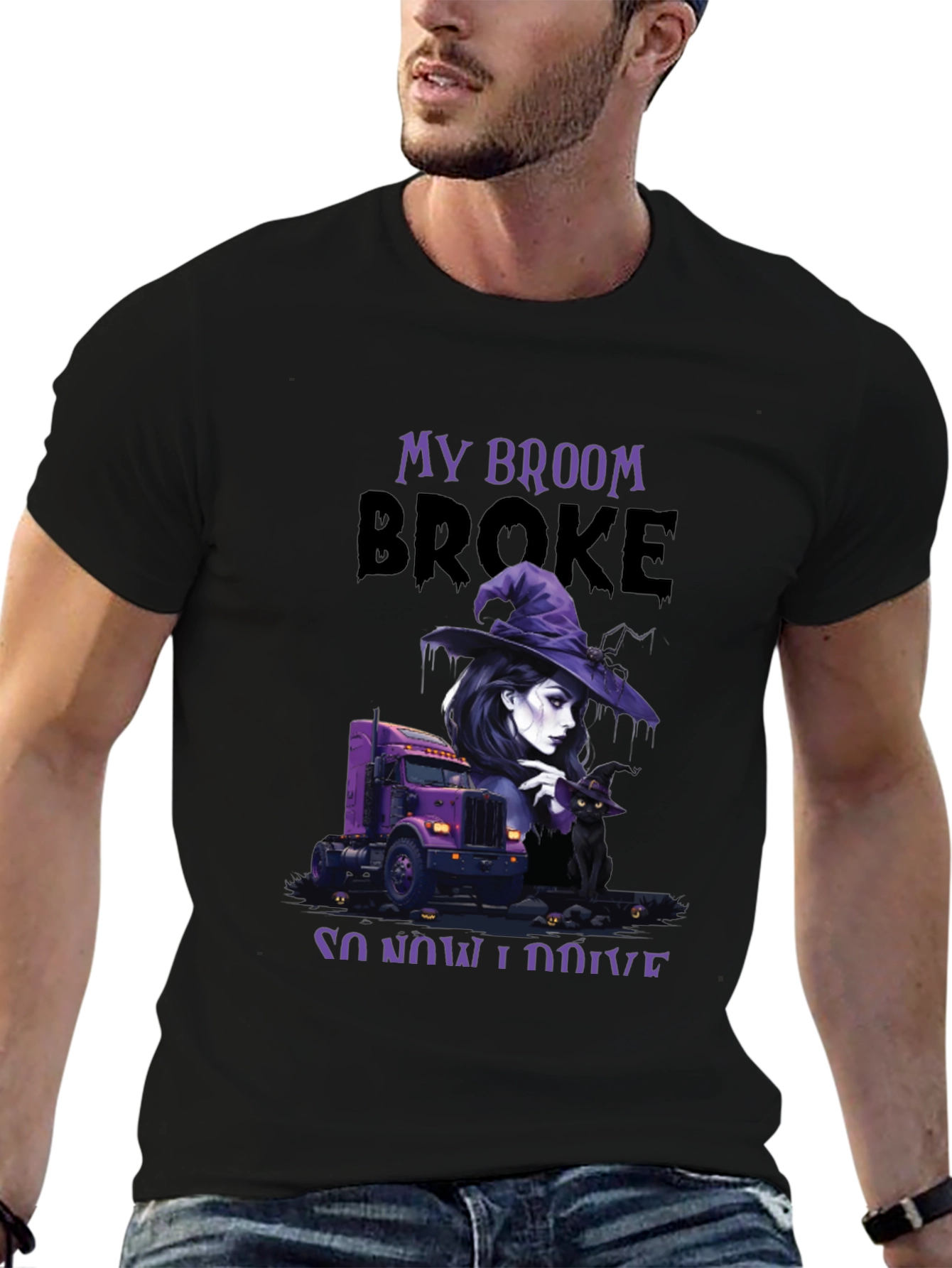 My Broom Broke Trucker T-Shirt