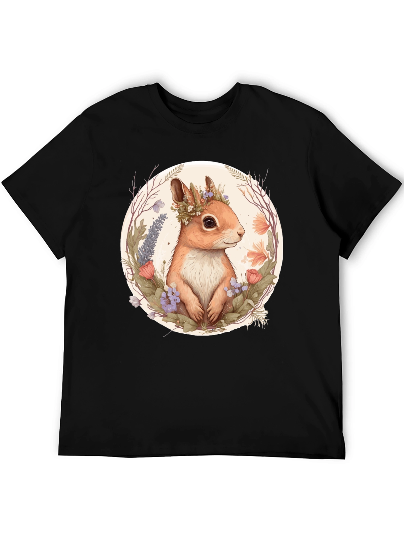 Squirrel Floral Crown Graphic Tee
