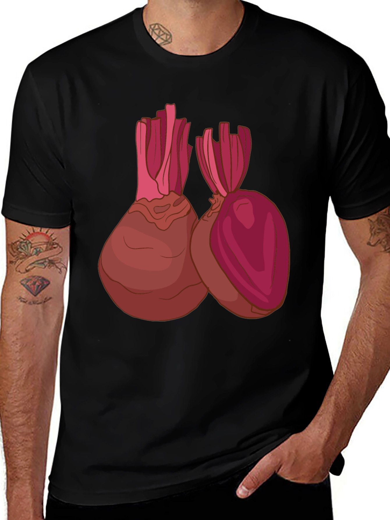 Beet Graphic Tee - Bold Vegetable Design