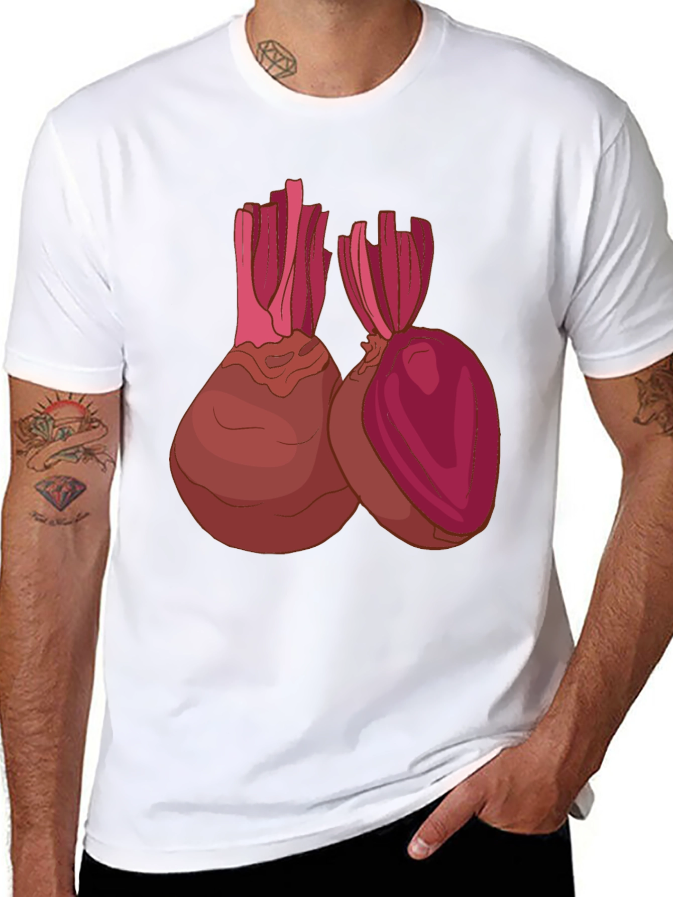 Beet Graphic Tee - Bold Vegetable Design