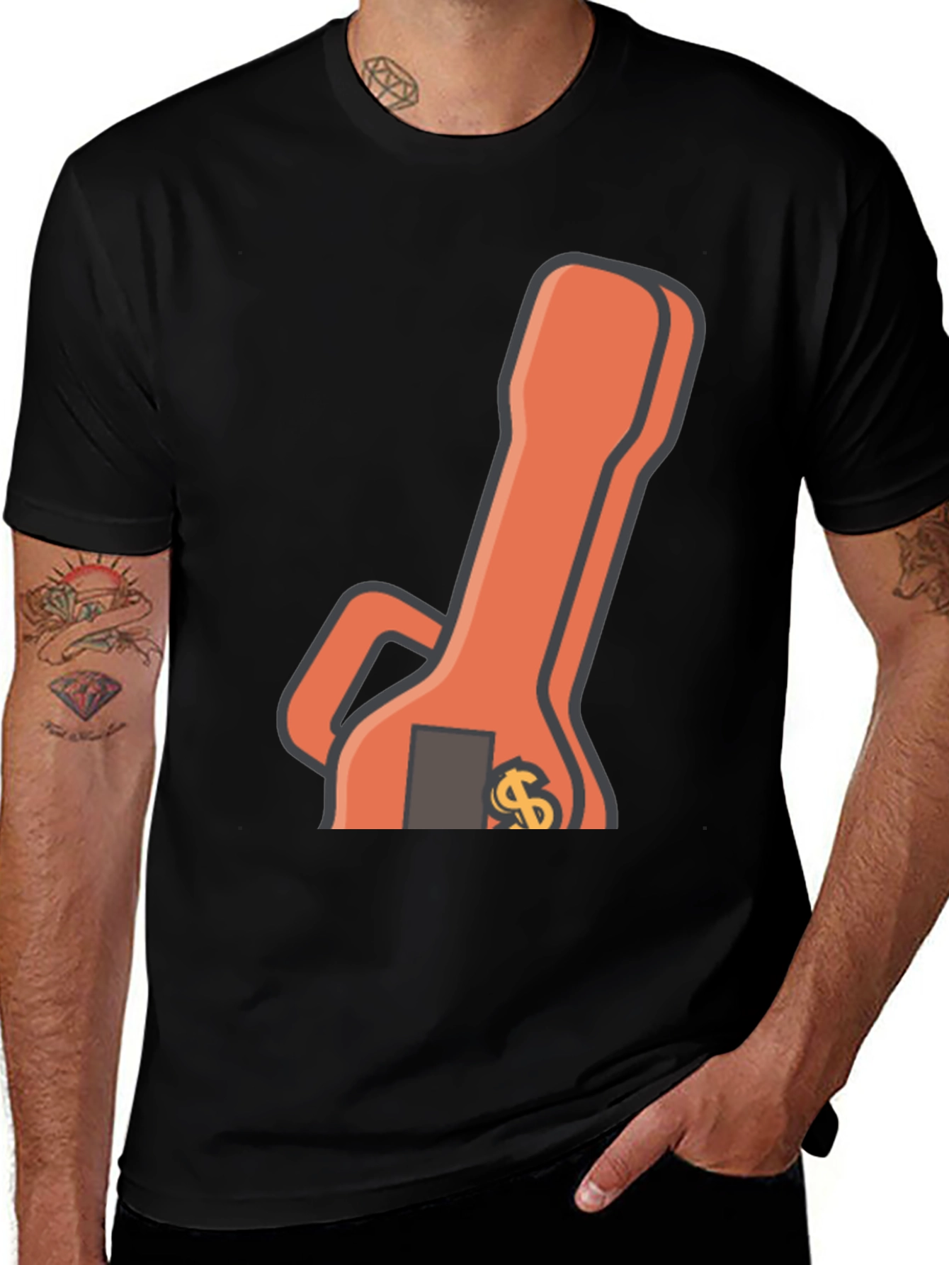 Black T-Shirt with Wrench Graphic