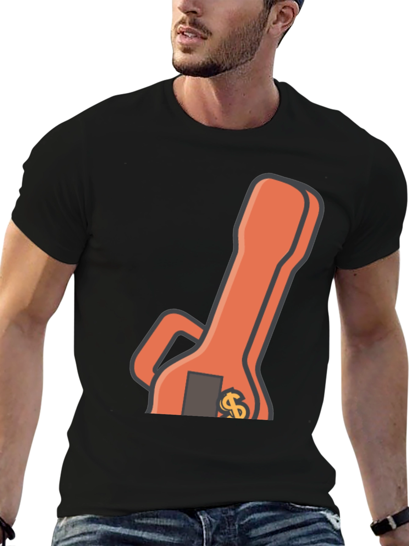 Black T-Shirt with Wrench Graphic