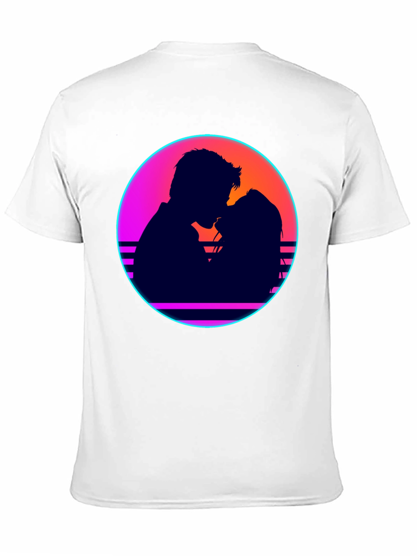 Retro Sunset Couple Graphic Tee - Stylish Comfort