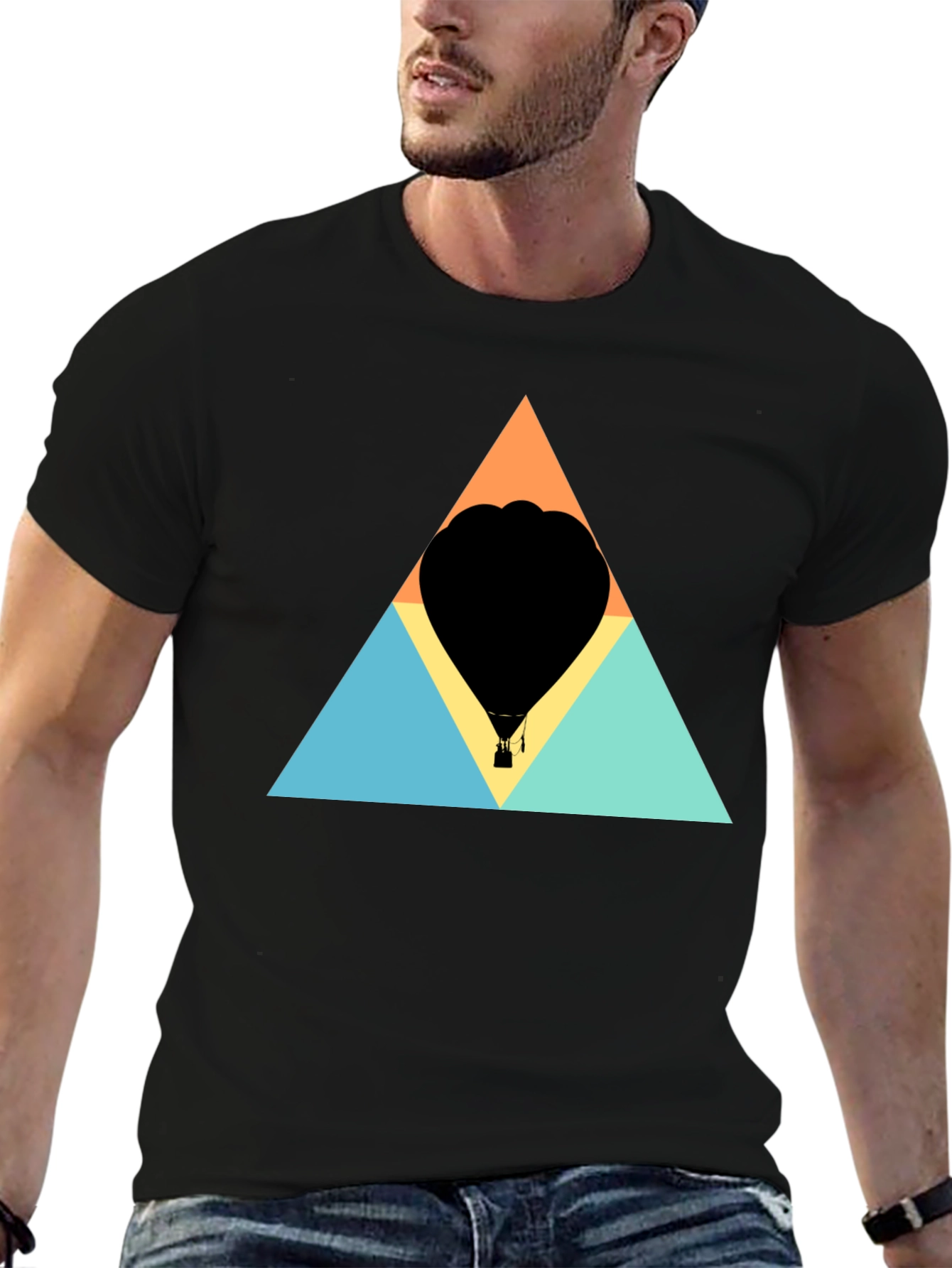 Geometric Hot Air Balloon Graphic Tee
