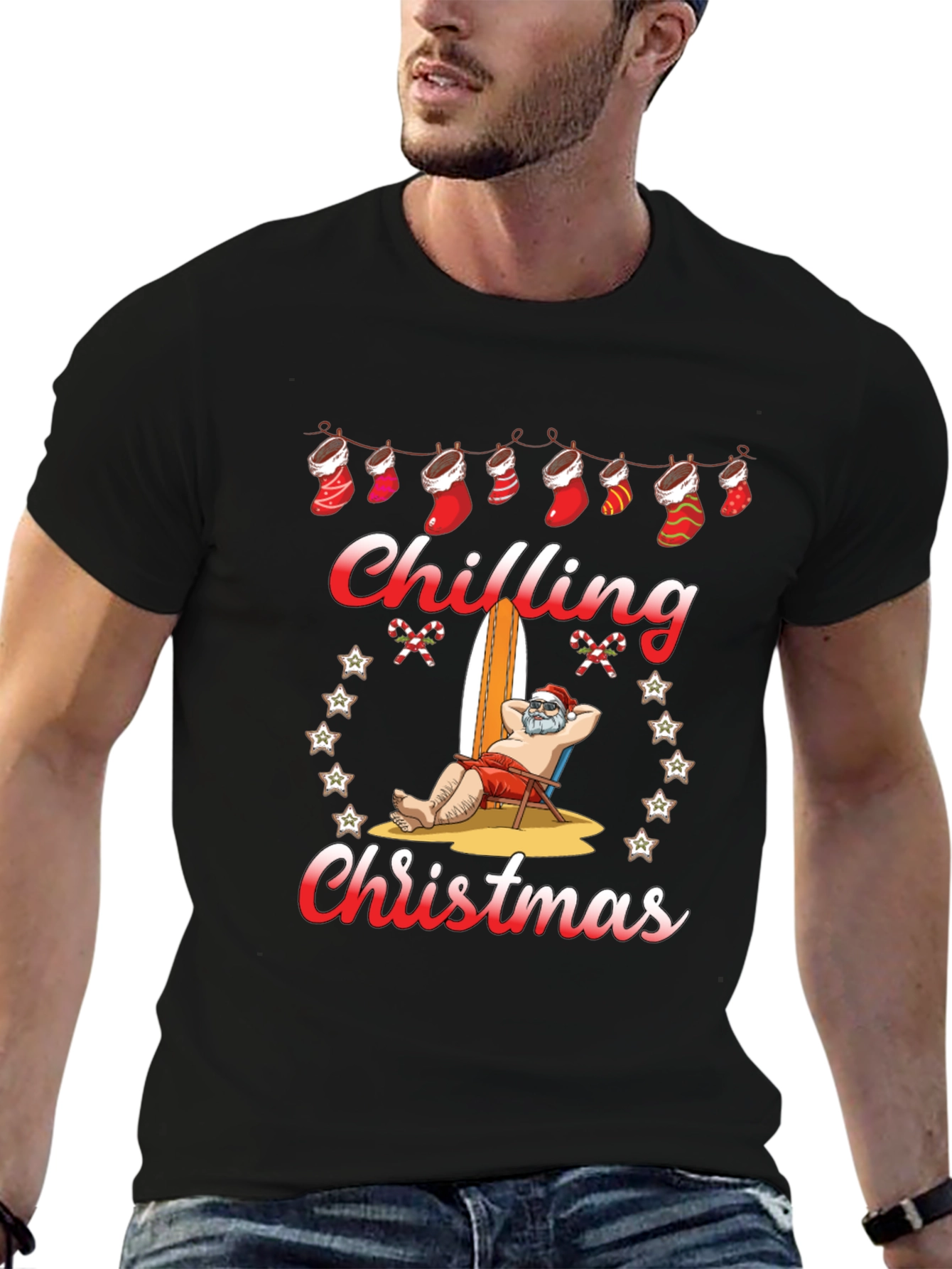 Chilling Christmas Santa Graphic Tee