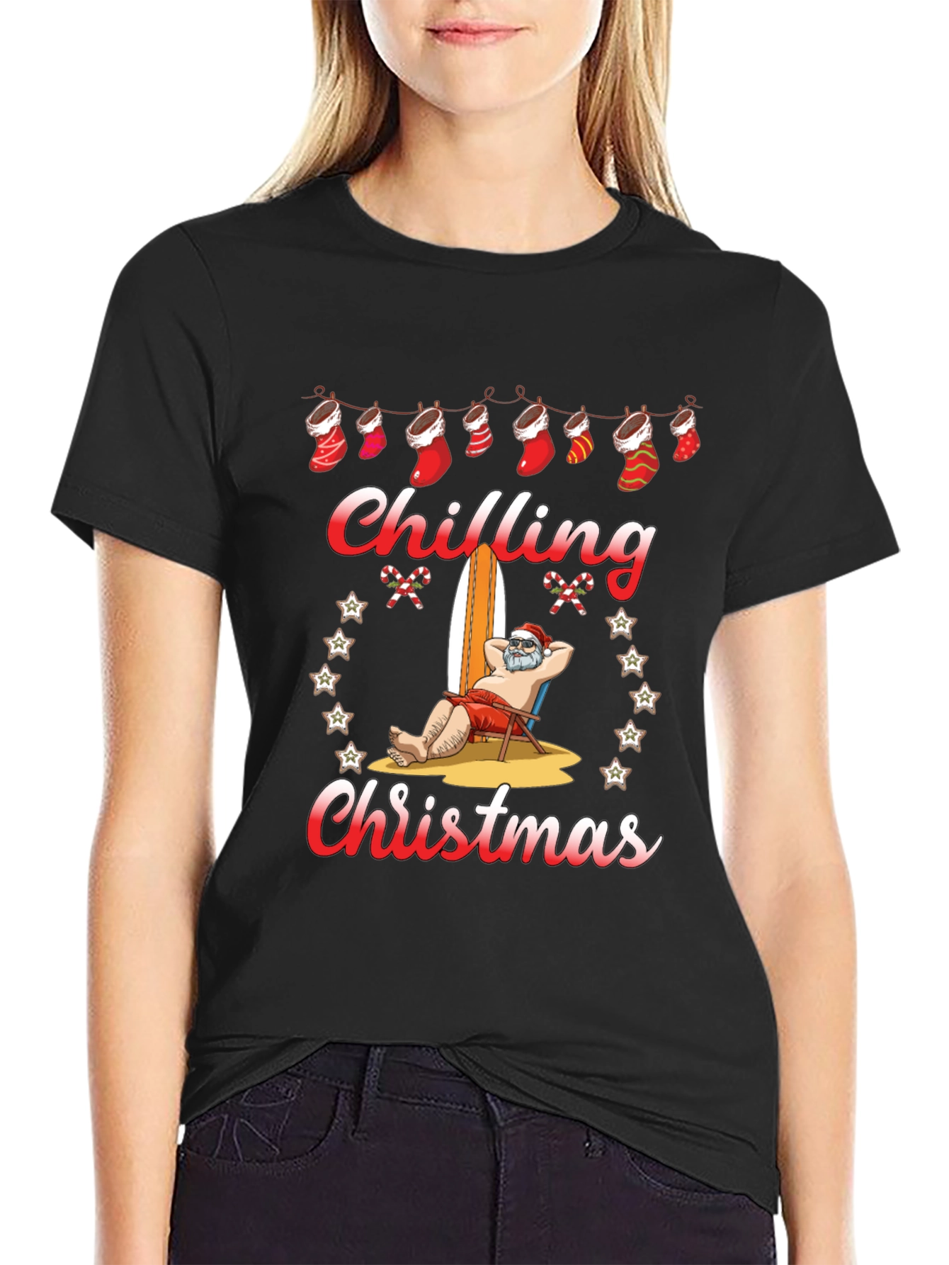 Chilling Christmas Santa Graphic Tee