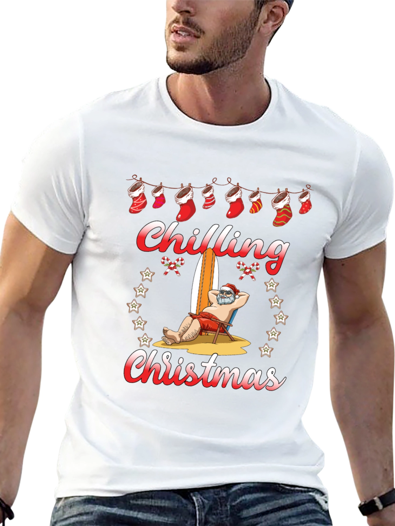 Chilling Christmas Santa Graphic Tee