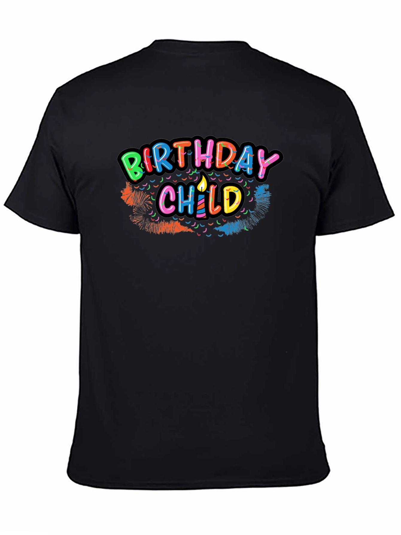 Birthday Child Graphic Tee - Black Cotton Shirt