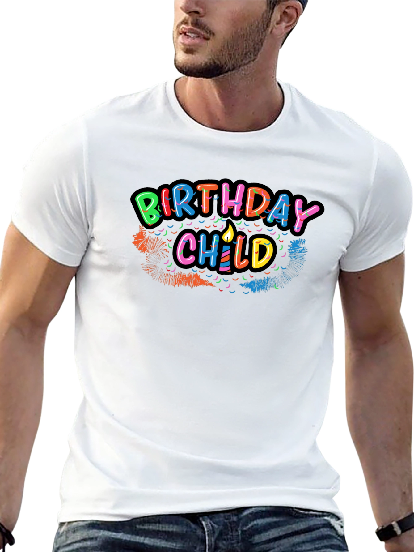 Birthday Child Graphic Tee - Black Cotton Shirt