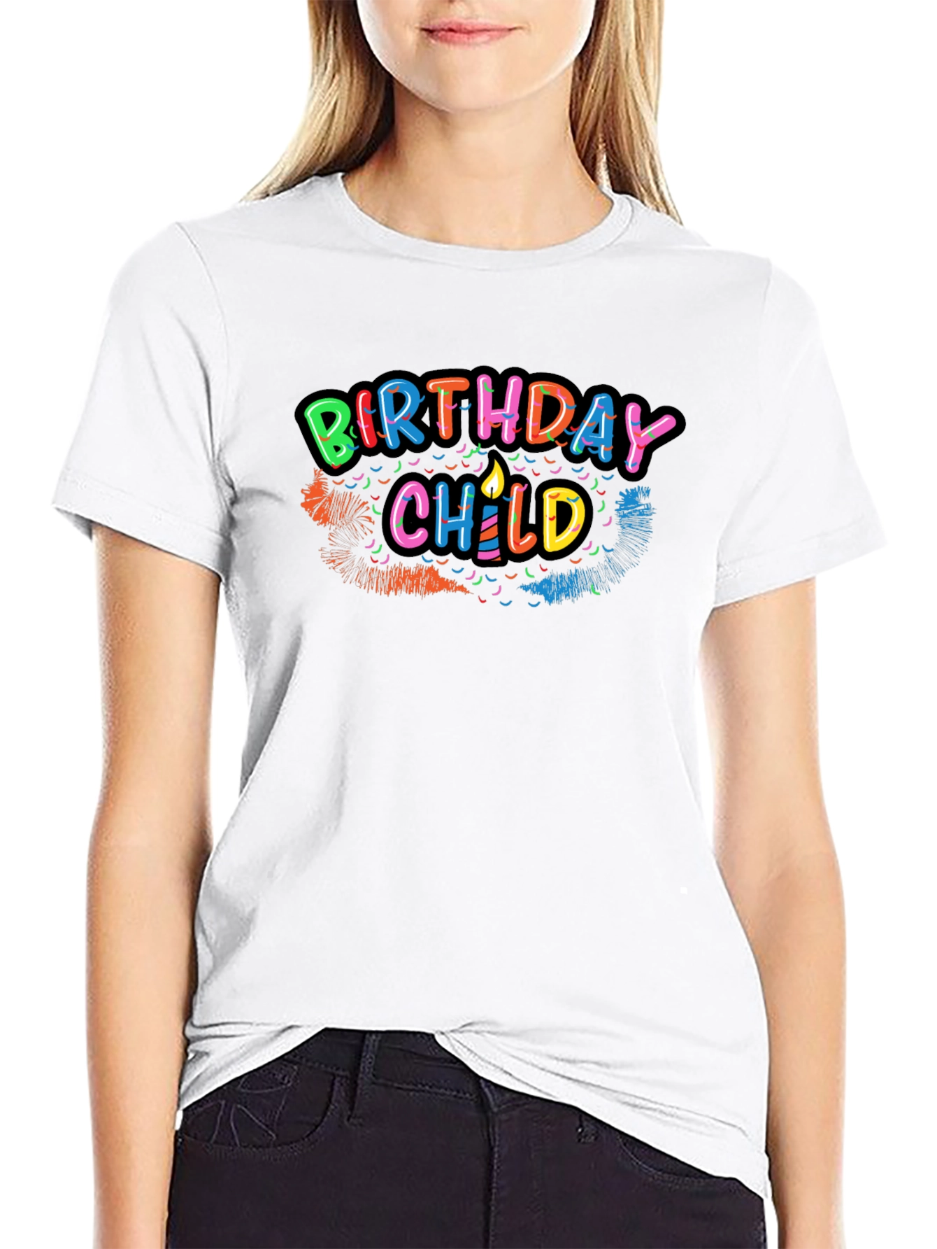 Birthday Child Graphic Tee - Black Cotton Shirt