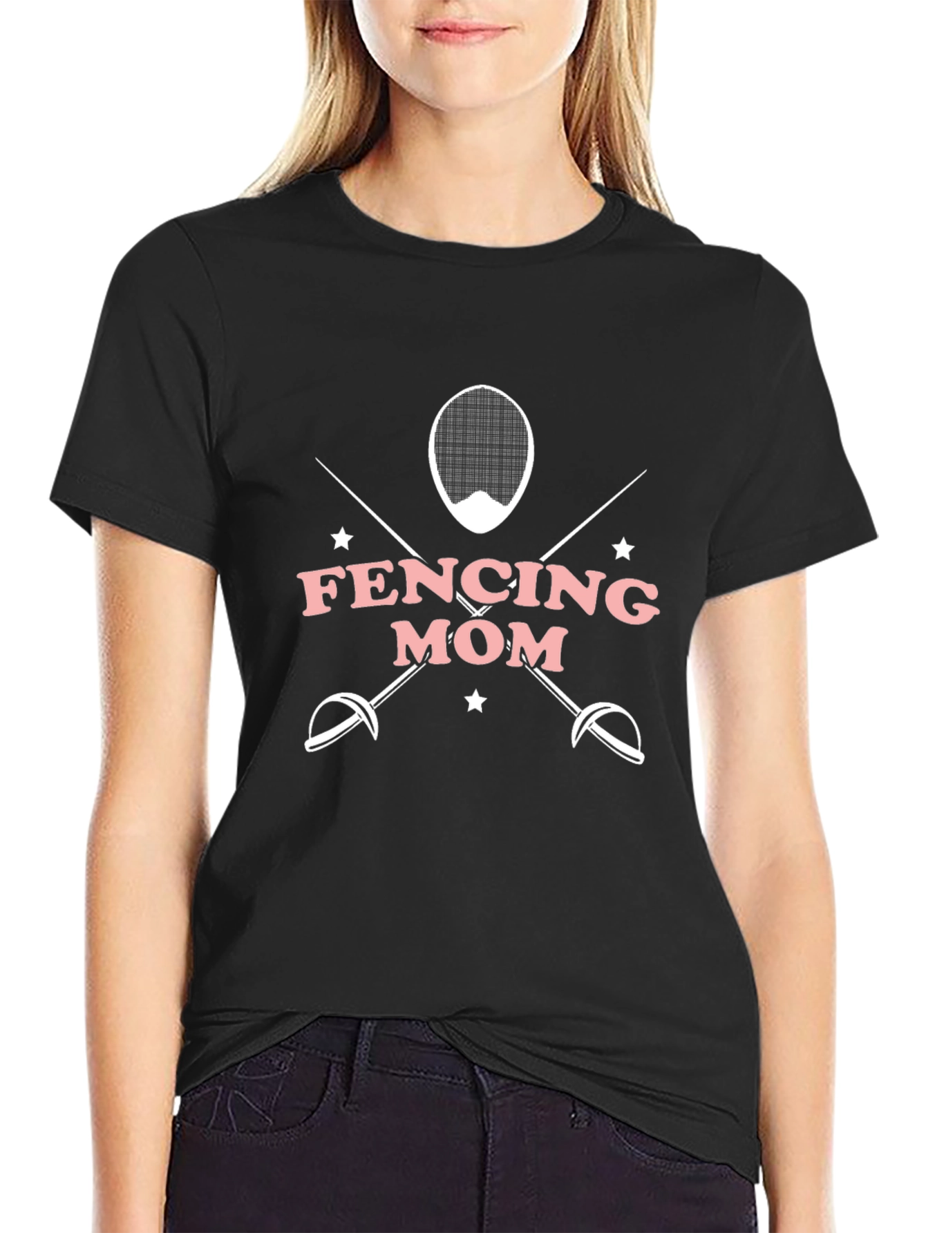 Fencing Mom T-Shirt - Black