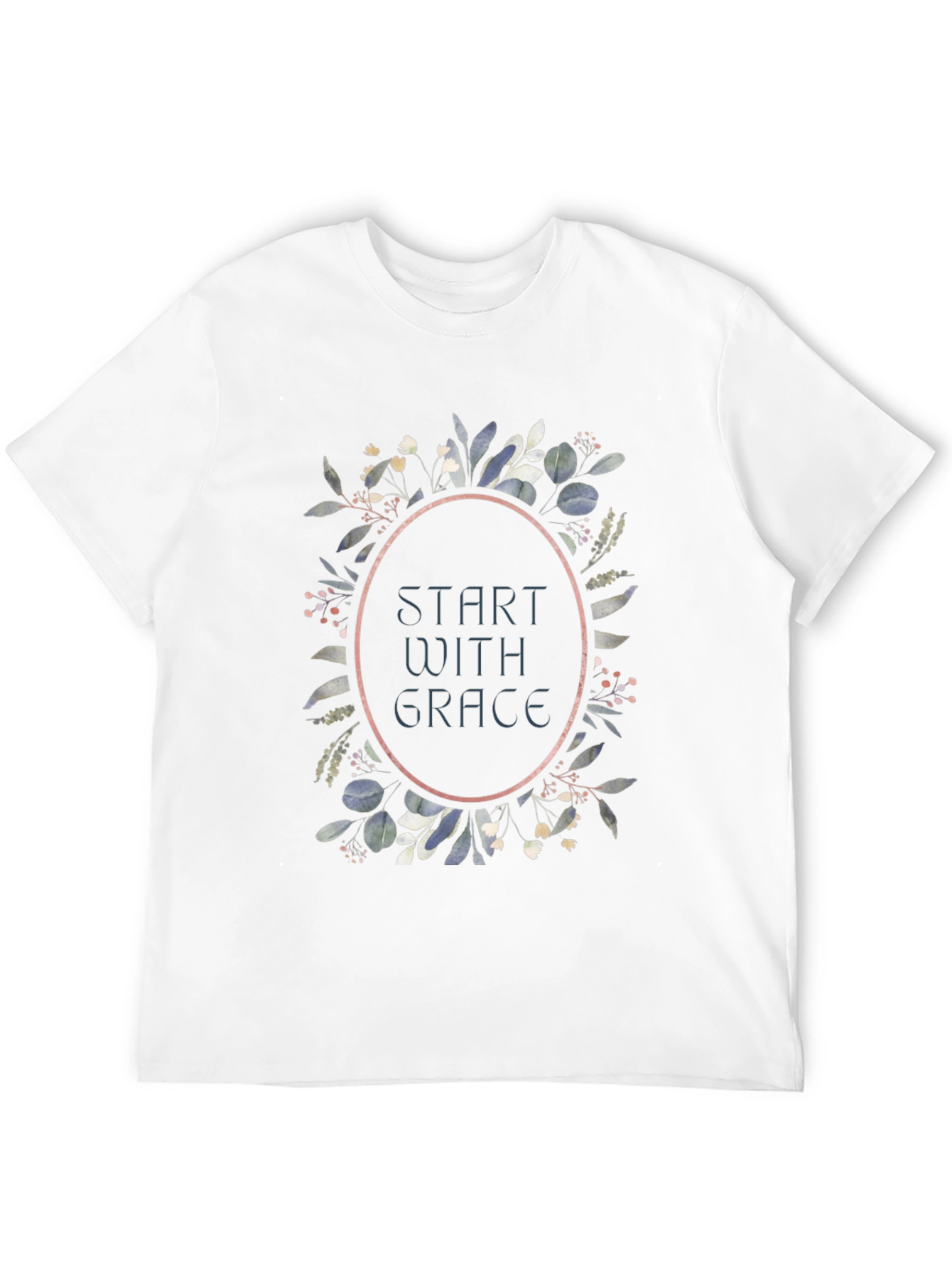 Start With Grace Floral Graphic T-Shirt - Black