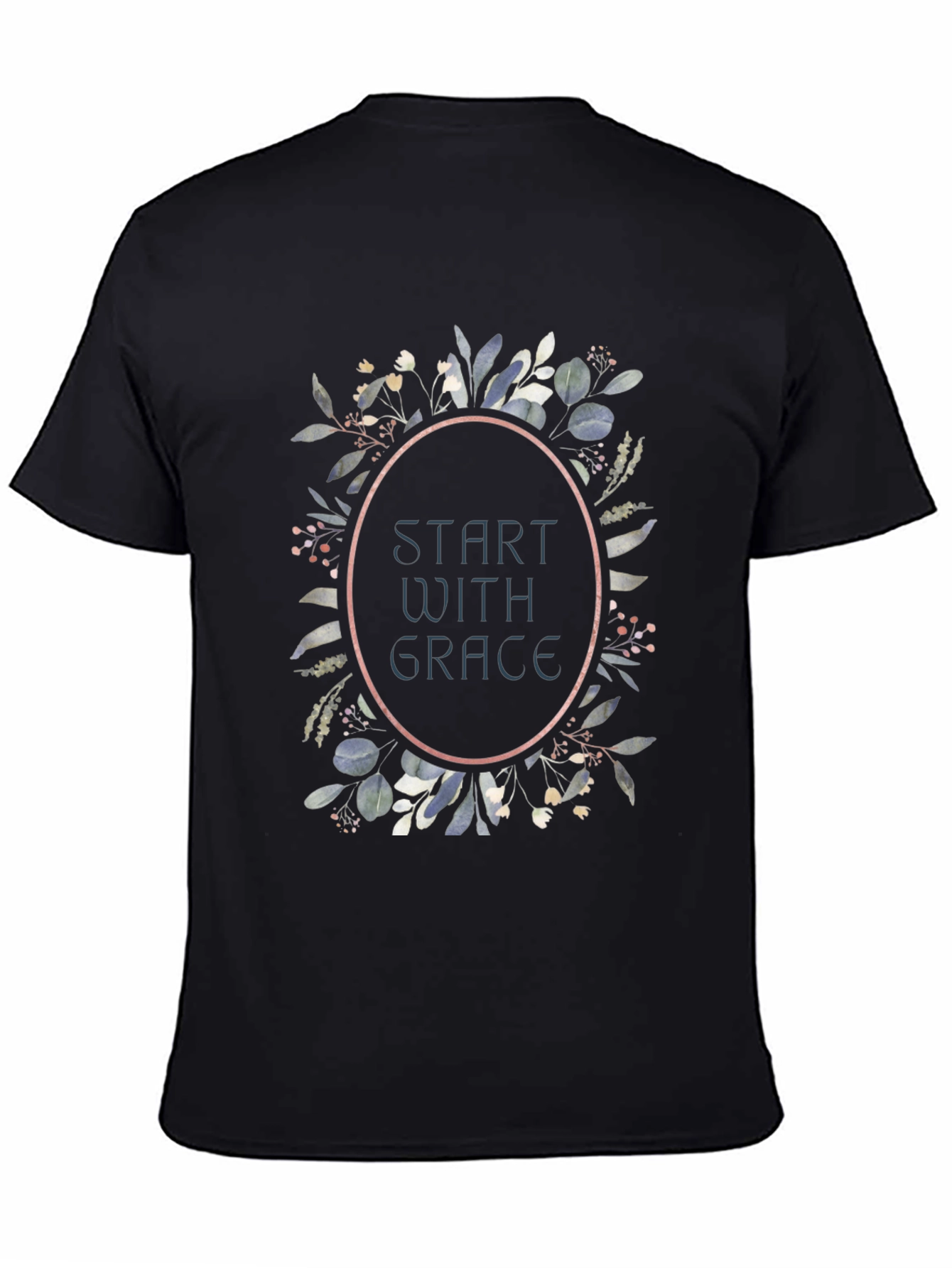 Start With Grace Floral Graphic T-Shirt - Black