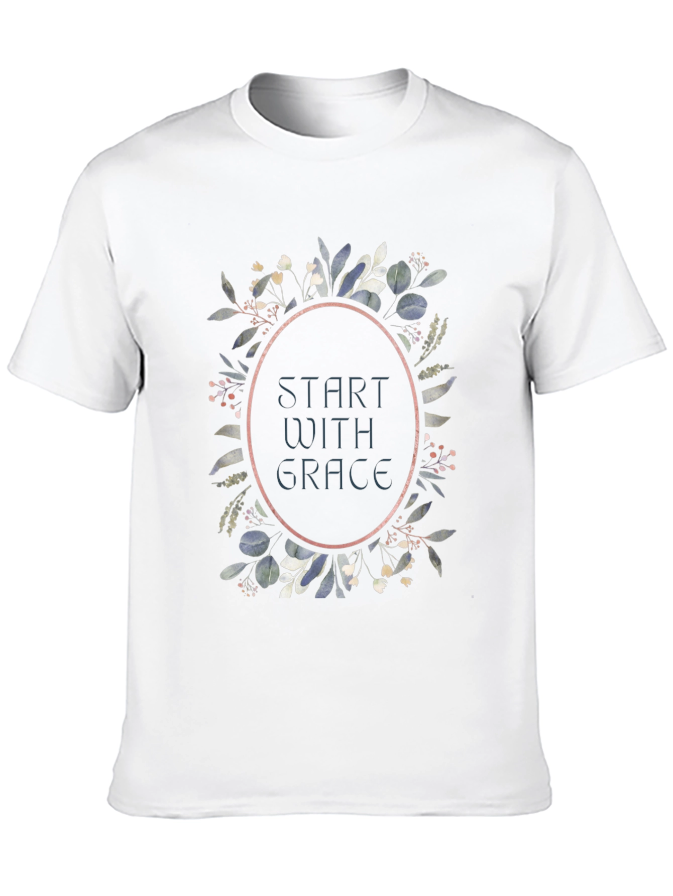 Start With Grace Floral Graphic T-Shirt - Black