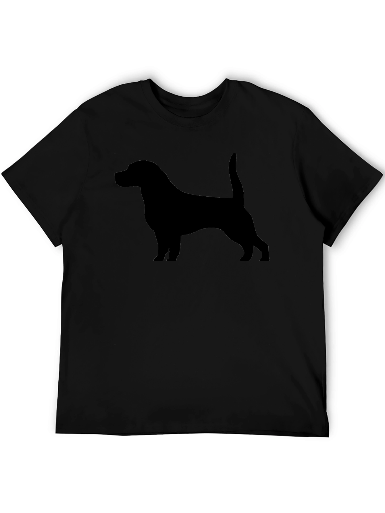 Mens Black T-Shirt - Dog Silhouette Graphic Tee