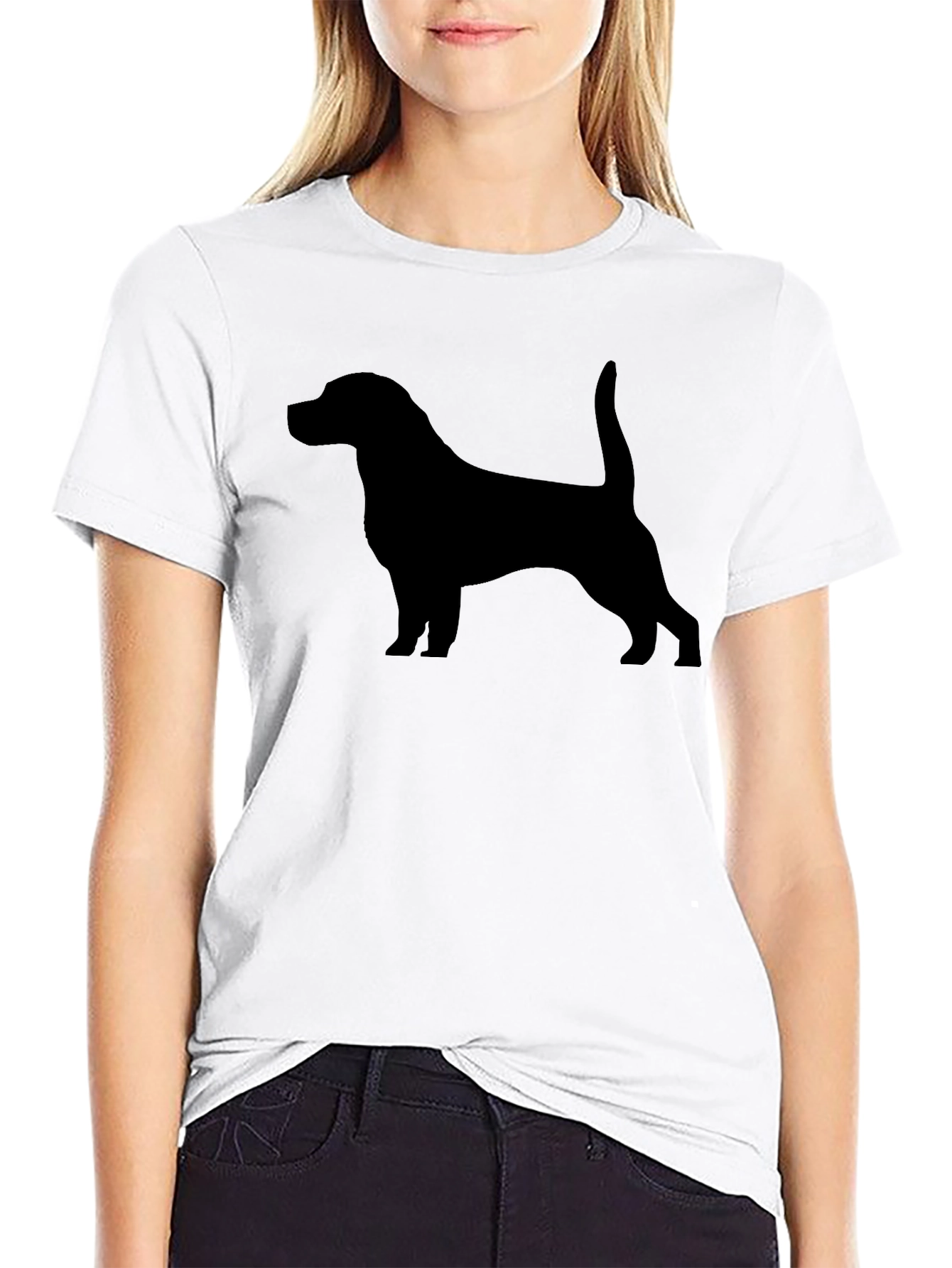 Mens Black T-Shirt - Dog Silhouette Graphic Tee
