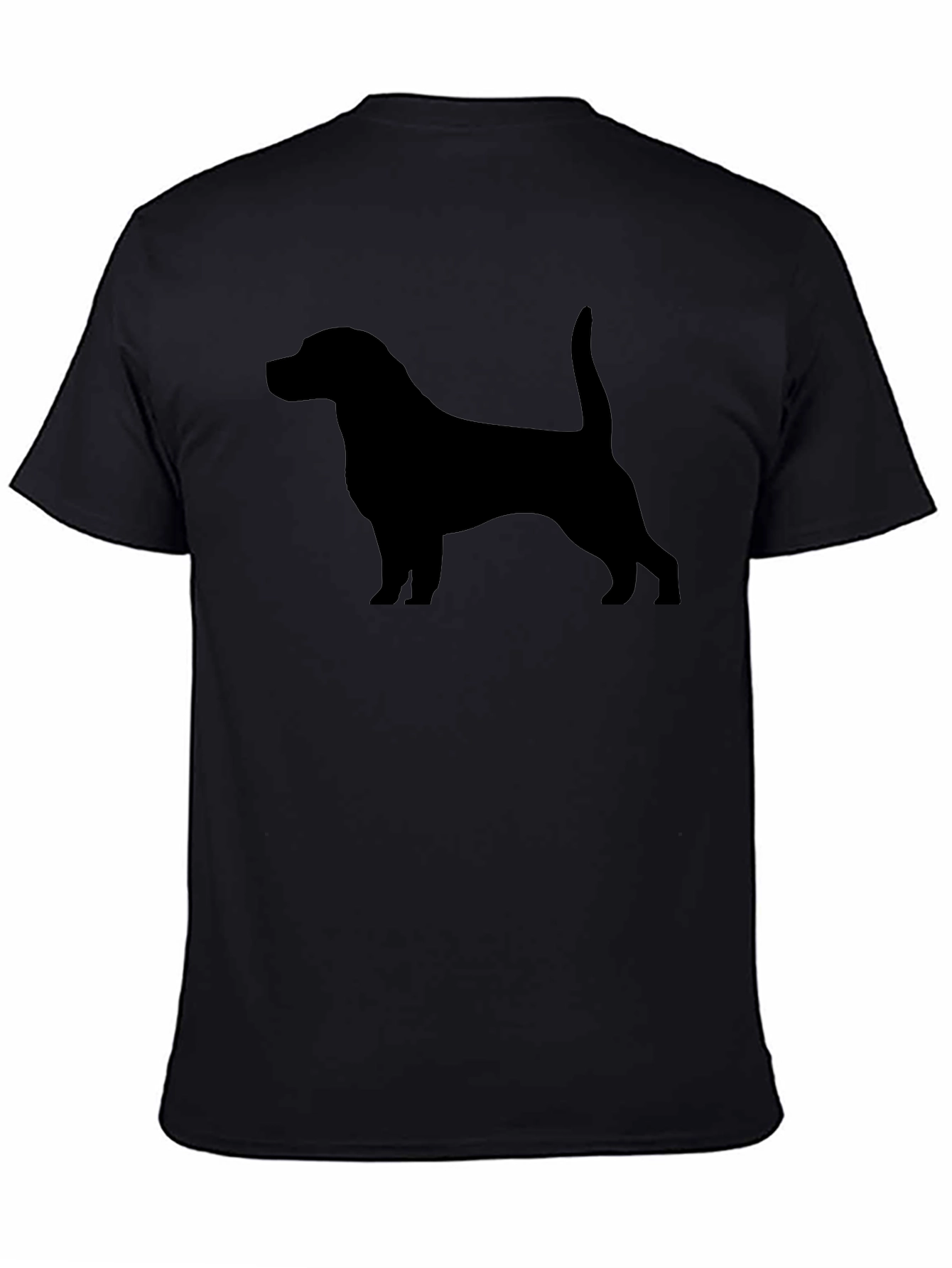 Mens Black T-Shirt - Dog Silhouette Graphic Tee