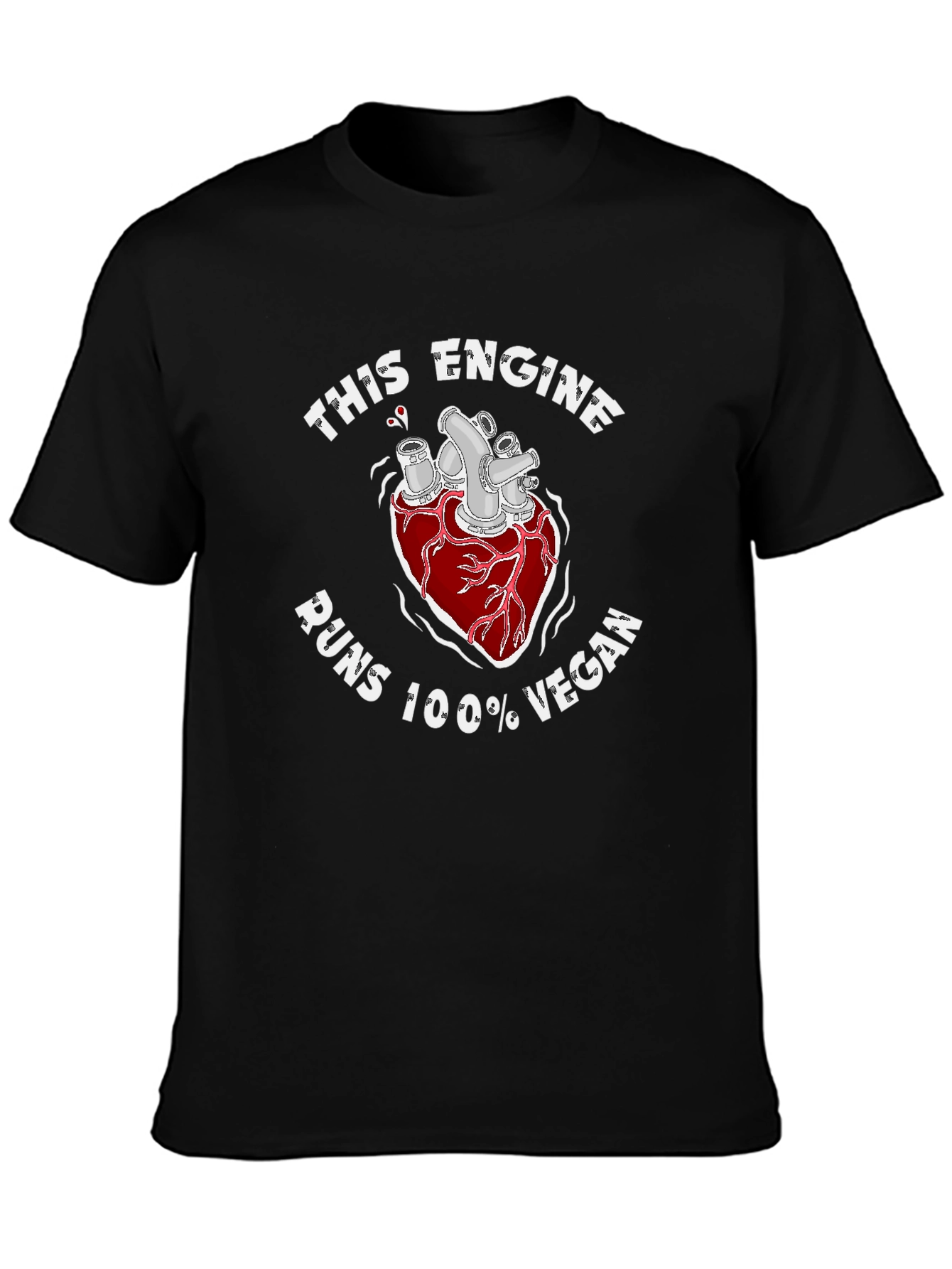 Vegan Engine T-Shirt - Unisex Black Tee