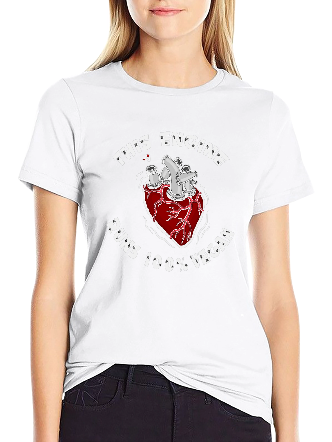 Vegan Engine T-Shirt - Unisex Black Tee