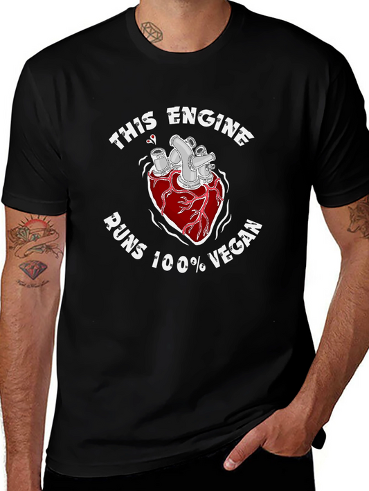 Vegan Engine T-Shirt - Unisex Black Tee