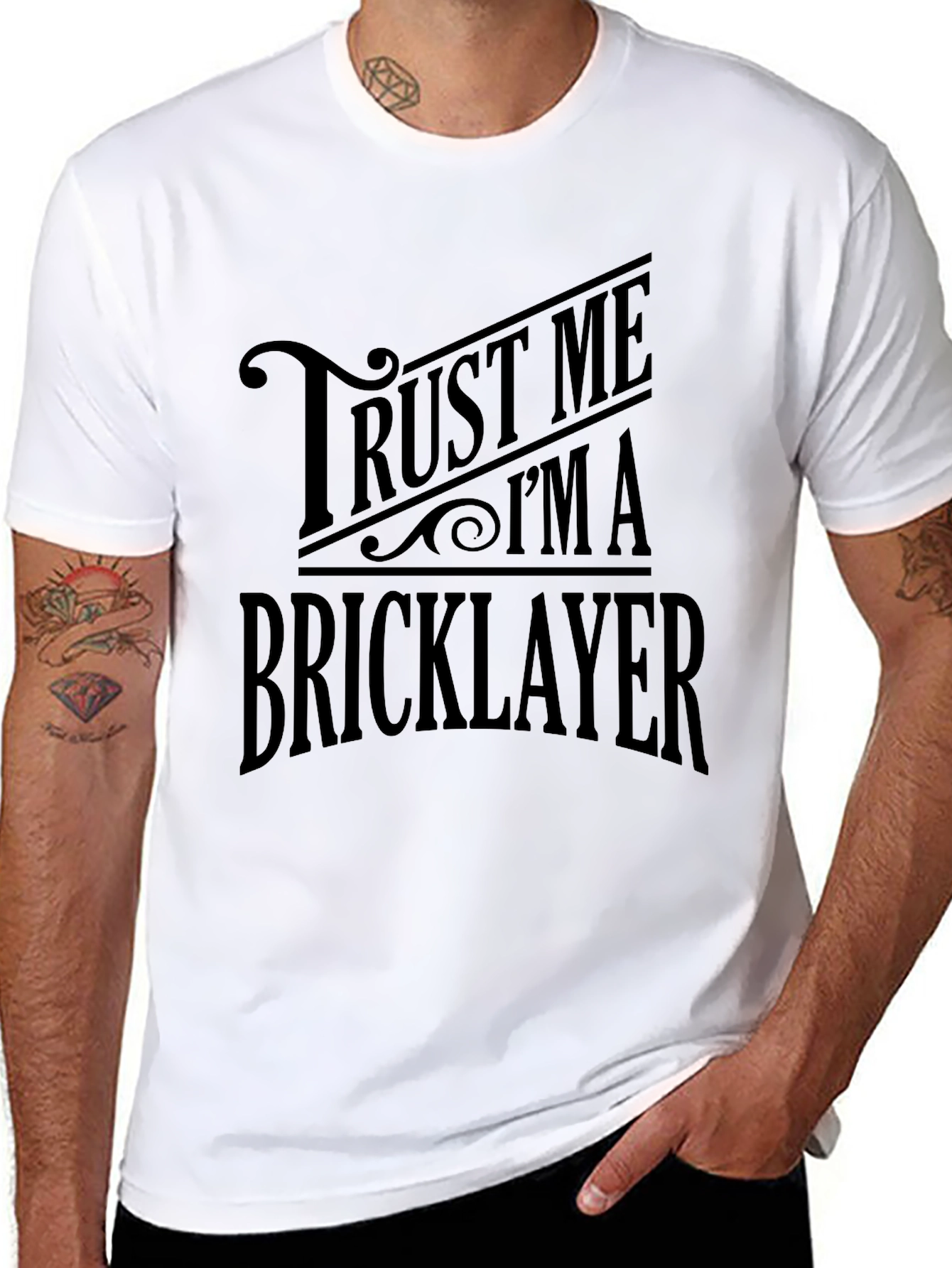 Trust Me Im a Bricklayer Black Graphic T-Shirt