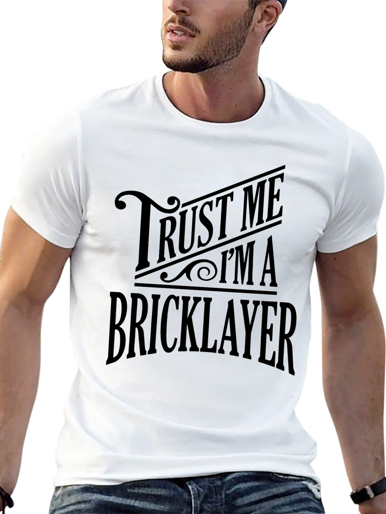 Trust Me Im a Bricklayer Black Graphic T-Shirt
