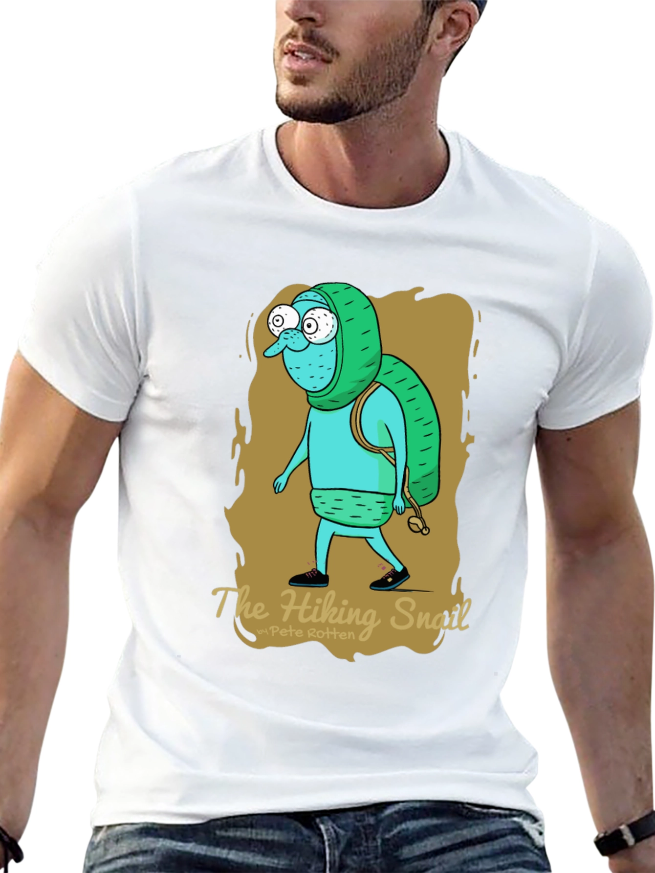 Hiking Snail Graphic T-Shirt - Adventure Ready!