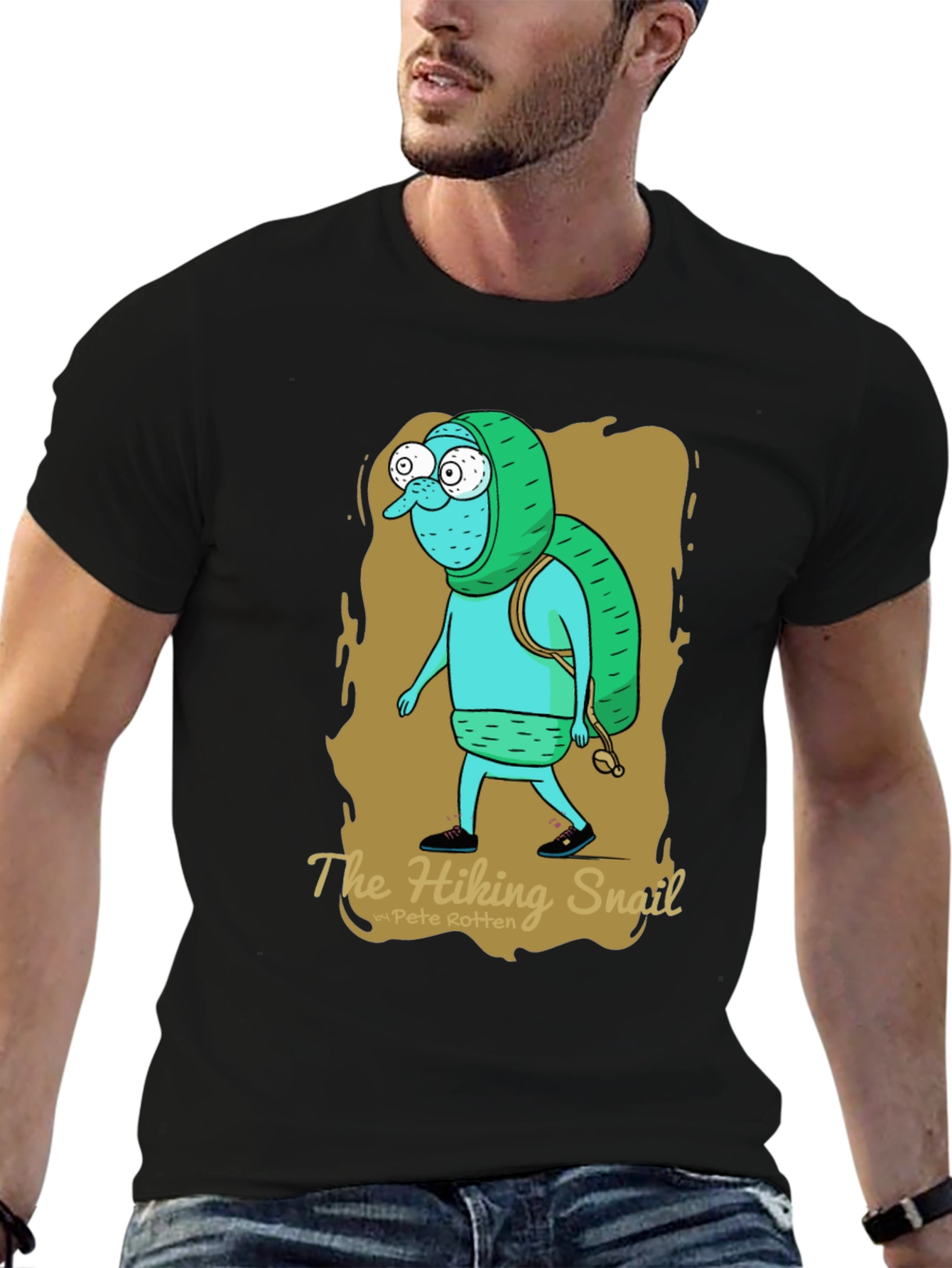 Hiking Snail Graphic T-Shirt - Adventure Ready!