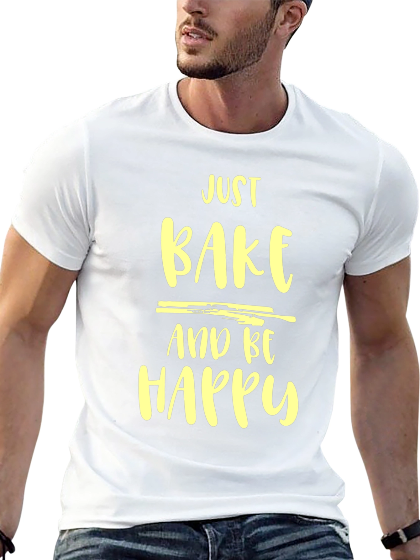 Just Bake and Be Happy Black T-Shirt