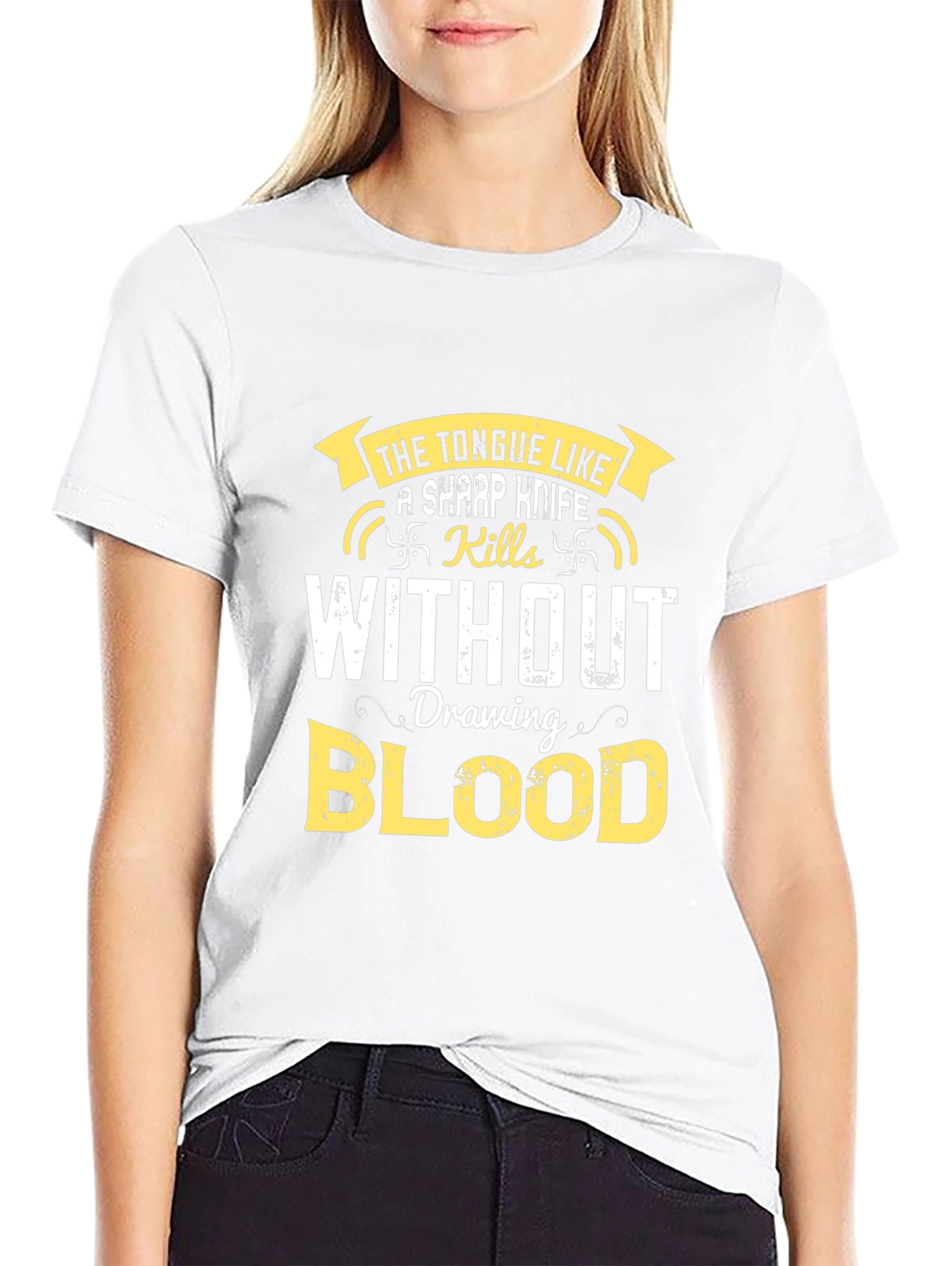 The Tongue T-Shirt - Sharp Wit Kills Without Blood