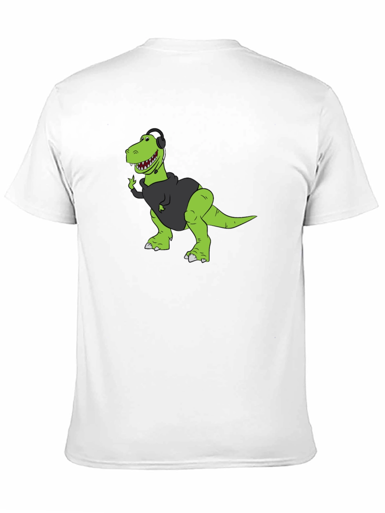 Gamer Dino Graphic Tee - Black Cotton T-Shirt