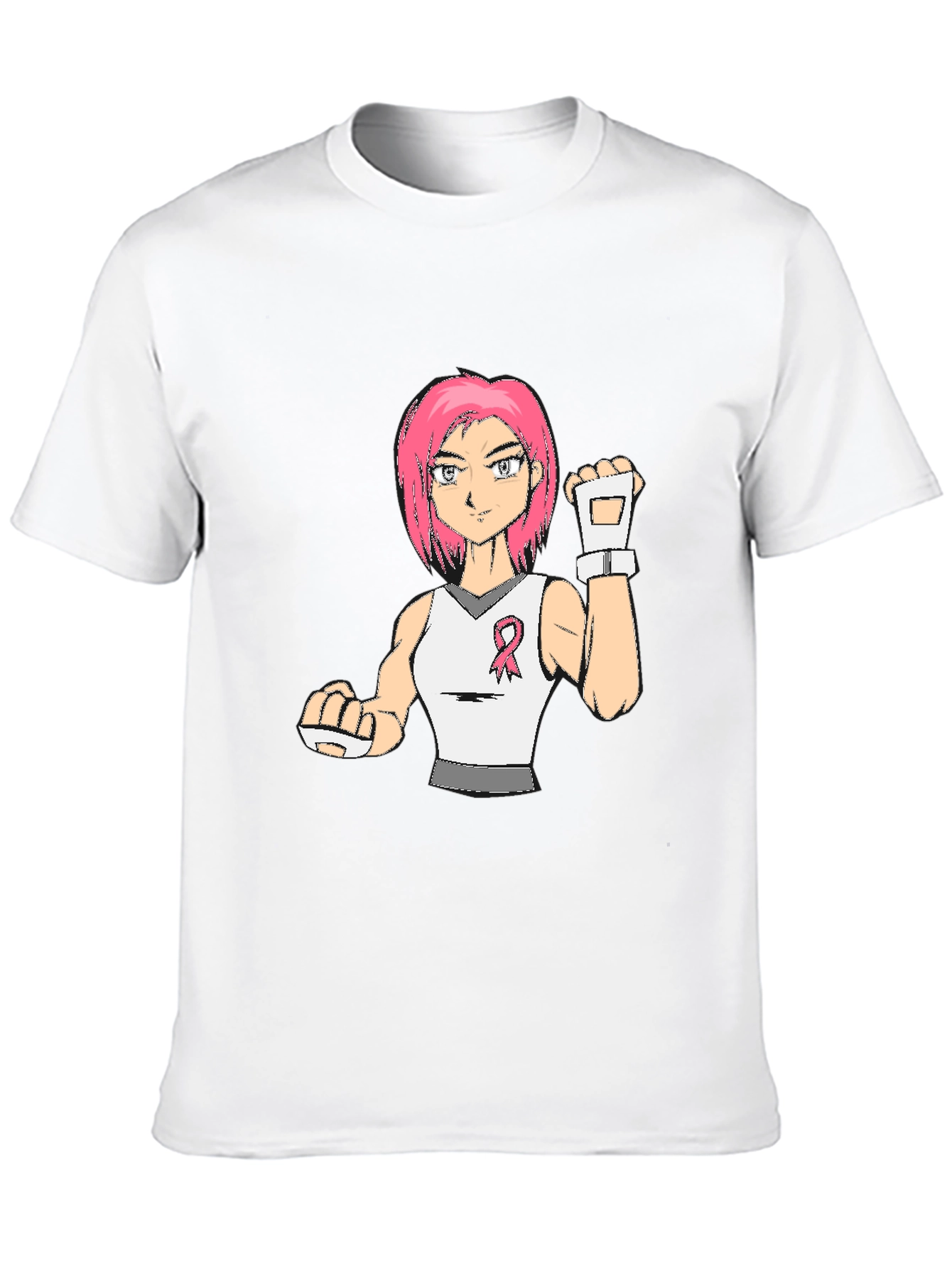 Breast Cancer Awareness Anime Girl T-Shirt