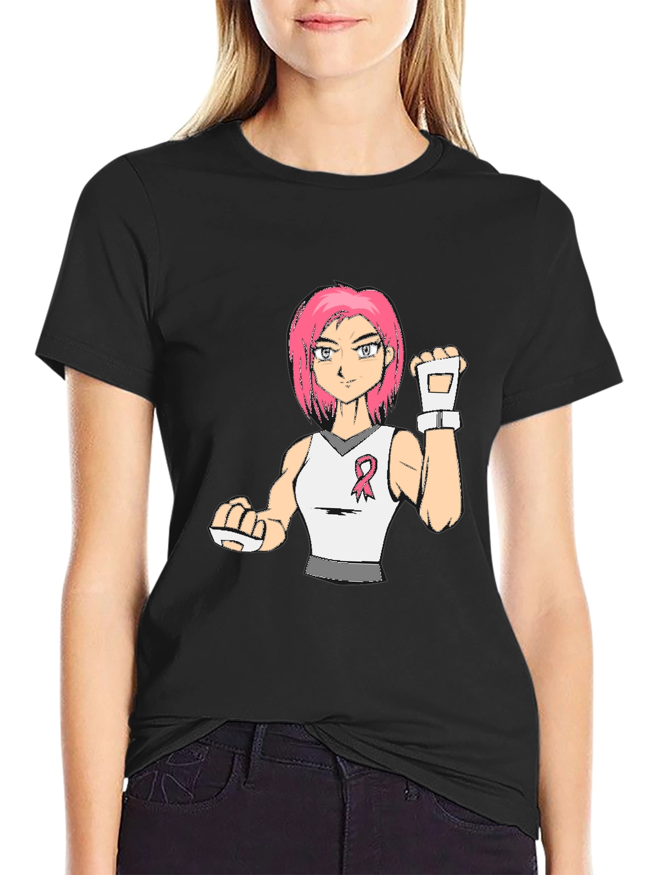 Breast Cancer Awareness Anime Girl T-Shirt