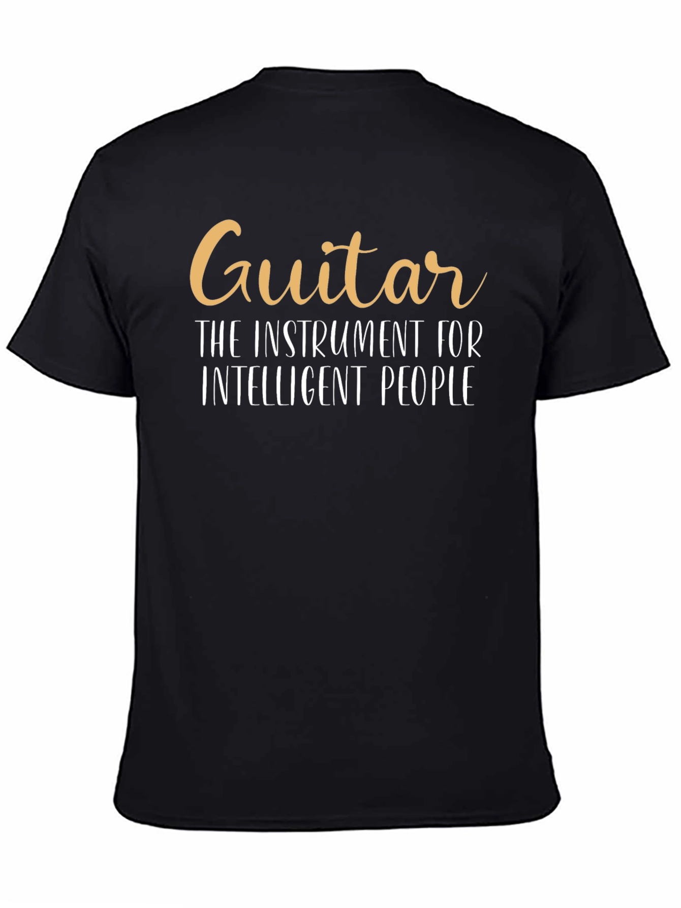 Guitar Instrument Intelligent People Black T-Shirt