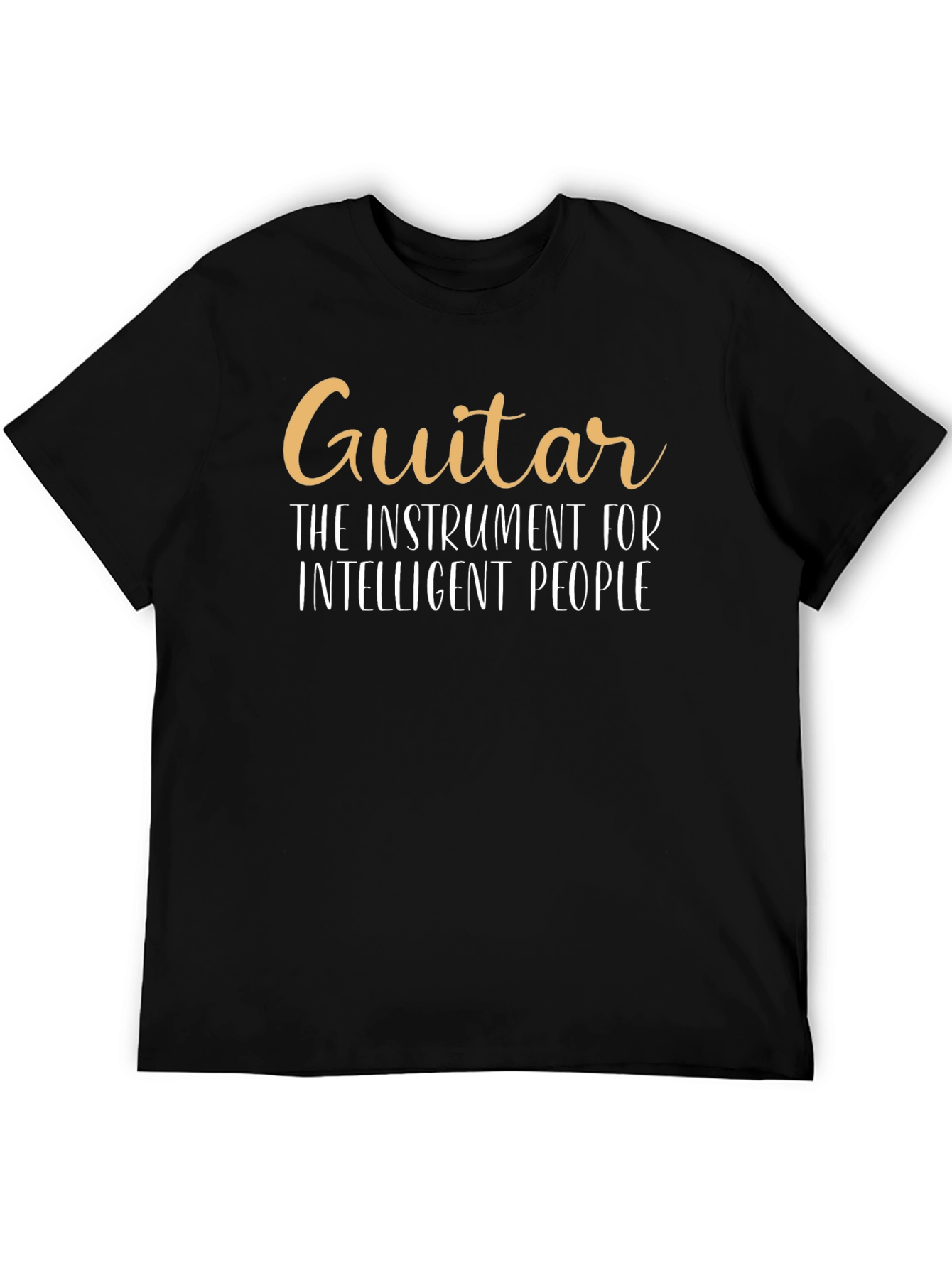 Guitar Instrument Intelligent People Black T-Shirt