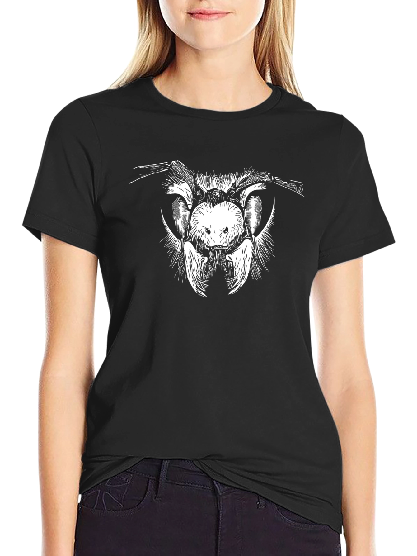 Bee Graphic T-Shirt - Black Cotton Tee