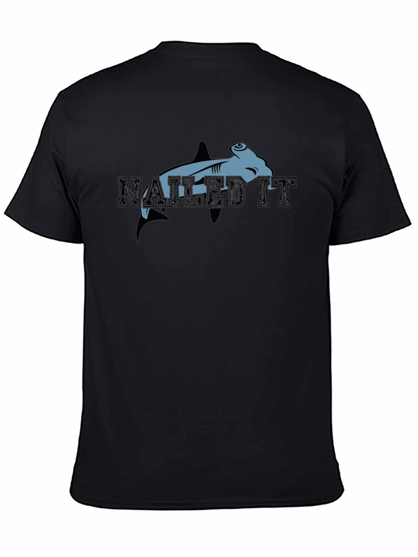 Nailed It Hammerhead Shark Graphic Tee - Black