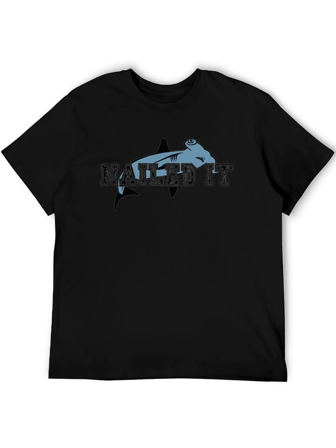 Nailed It Hammerhead Shark Graphic Tee - Black